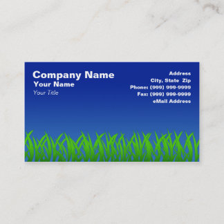 Cartão De Visita Grama verde contra o céu claro azul