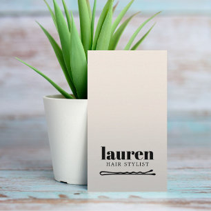 Cartão De Visita Grampo de Cabelo Preto Falso Prata Moderno e Ousad