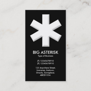 Cartão De Visita Grande Asterisco - Preto