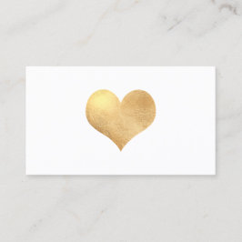 Cartão De Visita Grande Coração de PixDezines em Faux Dourado/fundo
