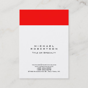Cartão De Visita Grande Monograma Branco Vermelho Profissional Mini