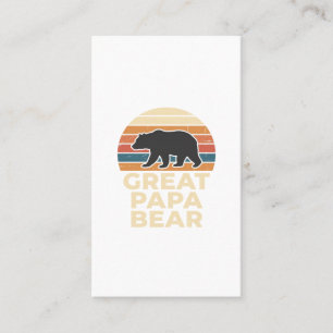 Cartão De Visita Grande Papai Urso Retro Pôr do Sol Vintage Design 