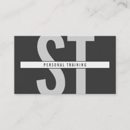 Cartão De Visita Grandes Iniciais Monograma Cinzas Escuras do Trein