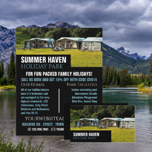 Cartão De Visita Grandes tendas, proprietário do Holiday Park, gere