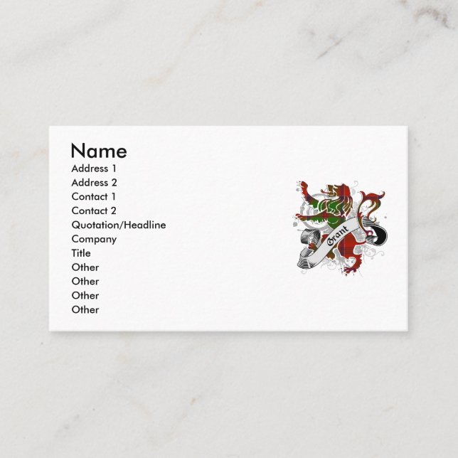 Cartão De Visita Grant Tartan Lion (Frente)