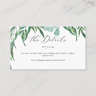 Cartão De Visita Grãos de Detalhes da Caligrafia Eucalyptus+Luxe