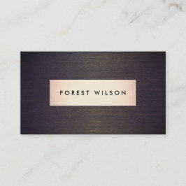 Cartão De Visita Grãos de madeira Dourada e Simples Elegante