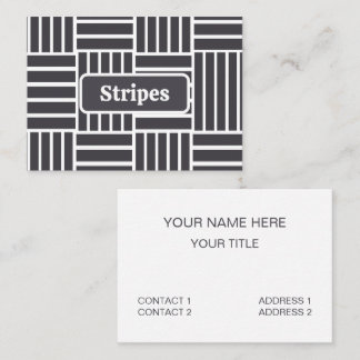 Cartão De Visita Gray White Horizontal Vertical Stripes