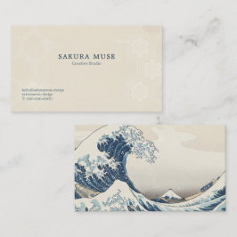 Cartão De Visita Great Wave Inspired Japanese Business Card 
