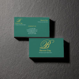 Cartão De Visita Green Beige Elegant Imóveis Agent