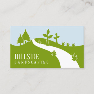 Cartão De Visita Green Hillside Landscaper