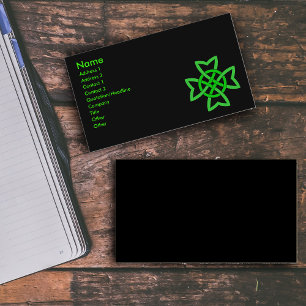 Cartão De Visita Green Irish Celtic Knot