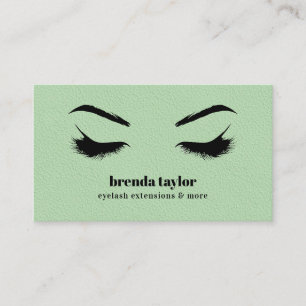 Cartão De Visita GREEN LEATHER Chic Eyelash Browbar profissional