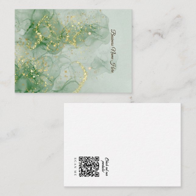 Cartão De Visita Green Marble Store Earring Display Card (Frente/Verso)