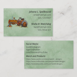 Cartão De Visita Green Social introduction calling card-tractor
