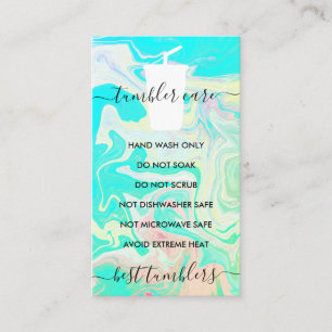 Cartão De Visita Green Tumbler care Instructions ombré vinil