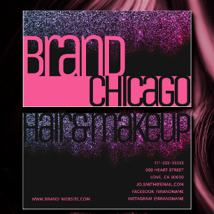 Cartão De Visita Grelha de Fontes Cinza Rosa Brilhante Brilhante Ci