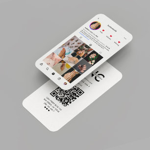 Cartão De Visita Grelha de Instagram do Artista de Unhas do Unhas S