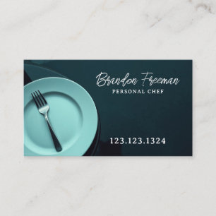 Cartão De Visita Grelha de Prata Branca Moderna - Catering Escuro