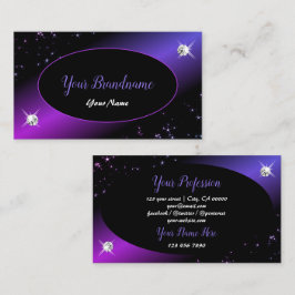 Cartão De Visita Grelha-rosa-preta-roxa-estende-se às joias glamour
