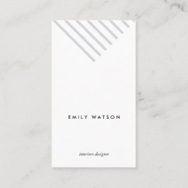 Cartão De Visita Grey minimalist elegant classy modern geometric