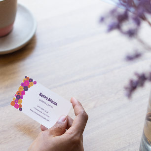 Cartão De Visita Groovy Flowers Graphic Vintage Style