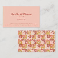 Groovy Retro Boho Blush Red Botanical Trendent