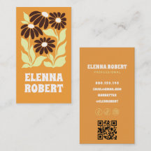 groovy sunflower soft business card