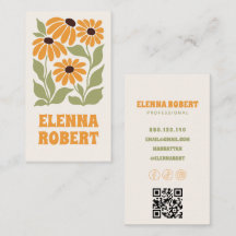 groovy sunflower soft business card