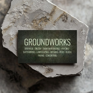 Cartão De Visita Groundworks Landscapt Architect Dark Green