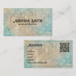 Cartão De Visita Grunge Cinza Vintage Código QR Personalizado