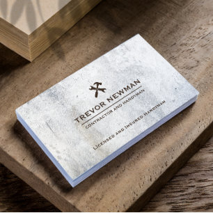 Cartão De Visita Grunge Handyman Carpenter Tools Concreto