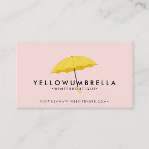 Cartão De Visita Guarda-chuva rosa creme