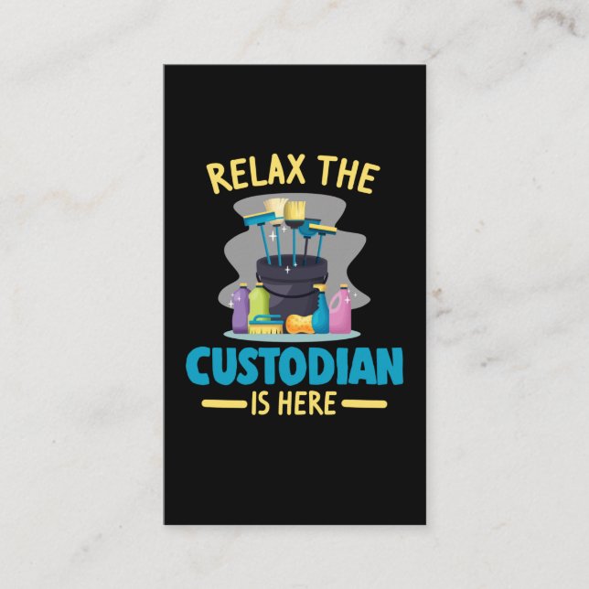 Cartão De Visita Guardião Engraçado, zelador da limpeza (Frente)