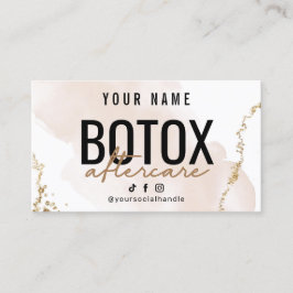 Cartão De Visita Guia de Cuidados Pós Botox Moderno em Rosa Dourado