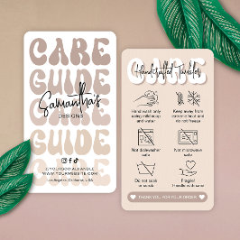 Cartão De Visita Guia de instruções do Tumbler Care - Trendy Retro