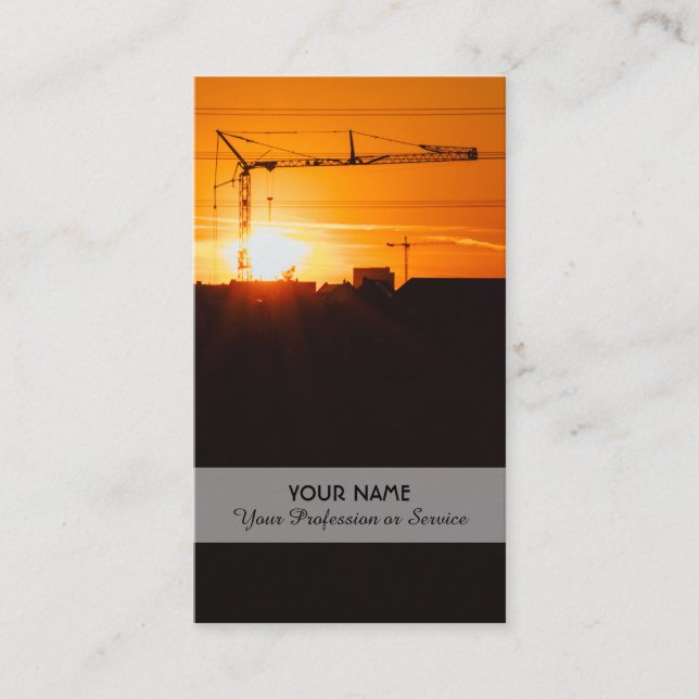 Cartão De Visita guindaste de construção e guindaste especializado  (Frente)