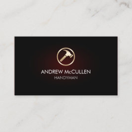 Cartão De Visita Guindaste Vermelho do Ícone do Martelo de Reparo d