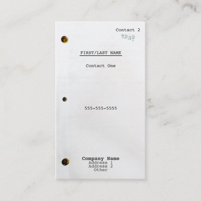 Cartão De Visita Guionista (Frente)