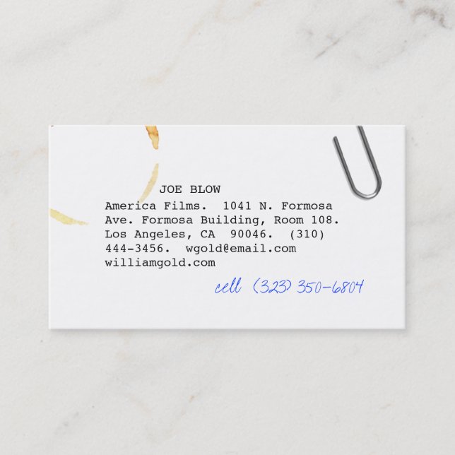 Cartão De Visita Guionista vi (Frente)