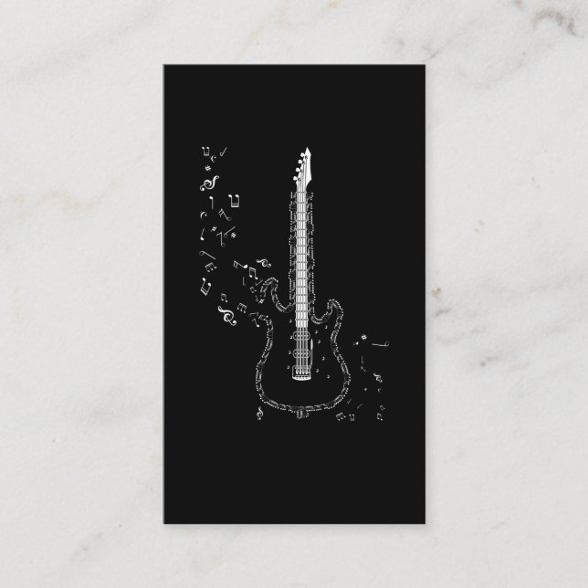 Cartão De Visita Guitar Music Notes Instrumental Guitarrista (Frente)
