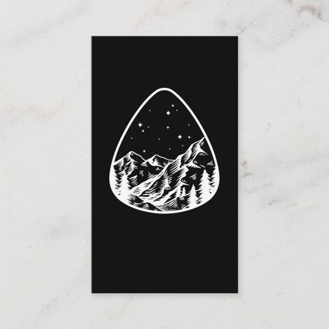 Cartão De Visita Guitar Pick Mountain Plectrum Music Guitarist (Frente)