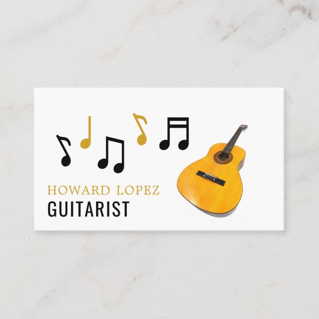 Cartão De Visita Guitarista, músico profissional (Frente)