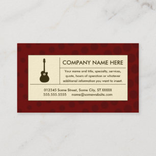 Cartão De Visita guitarra acústica de intervalo mínimo