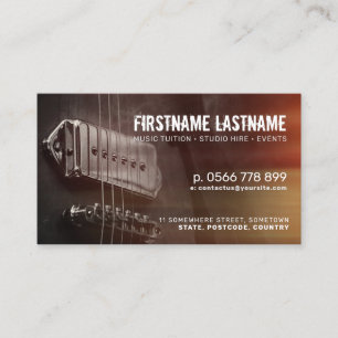 Cartão de visita Guitarra Grunge Strings Studio