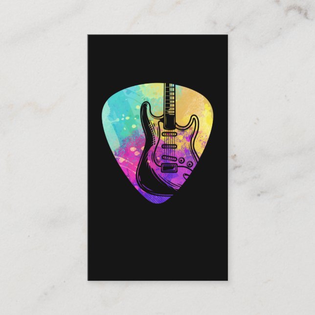 Cartão De Visita Guitarrista Guitarrista Colorido (Frente)