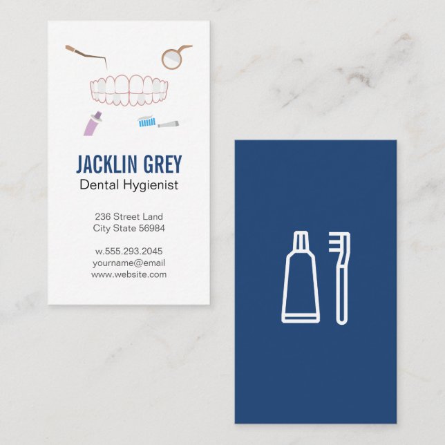 Cartão De Visita Gums Teeth | Ferramentas dentárias (Frente/Verso)