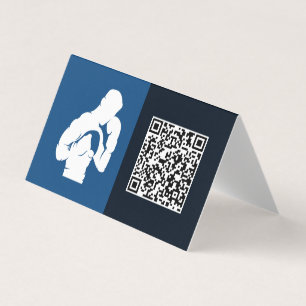 Cartão De Visita Gym de Boxing QR Personalizado