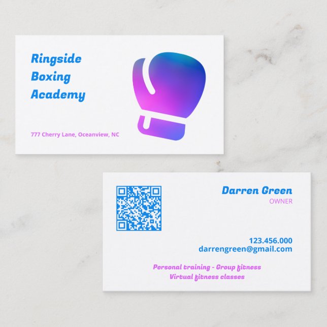 Cartão De Visita Gym QR in a box (Frente/Verso)