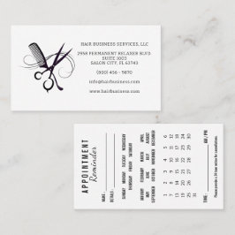 Cartão De Visita Hair Appointment Reminder Calendar Business Card